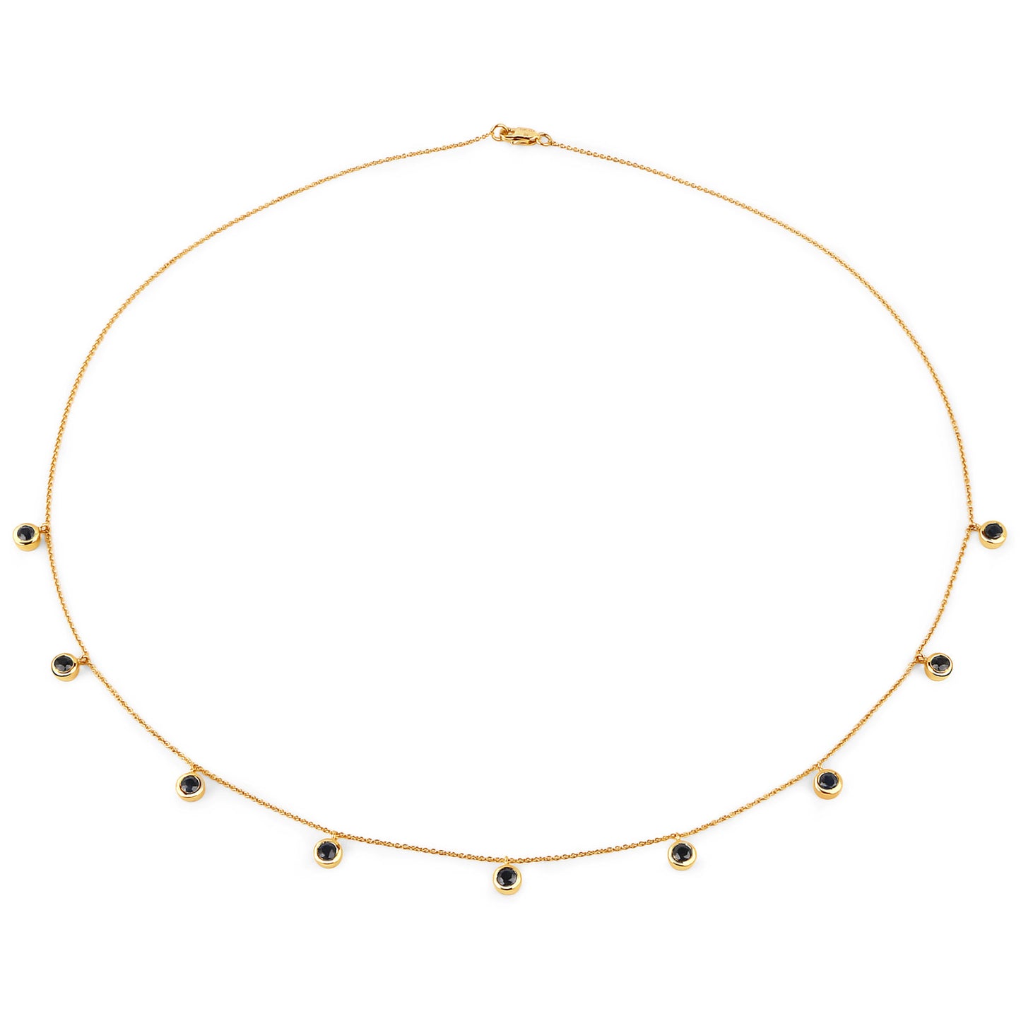 Blue Sapphire Round Necklace
