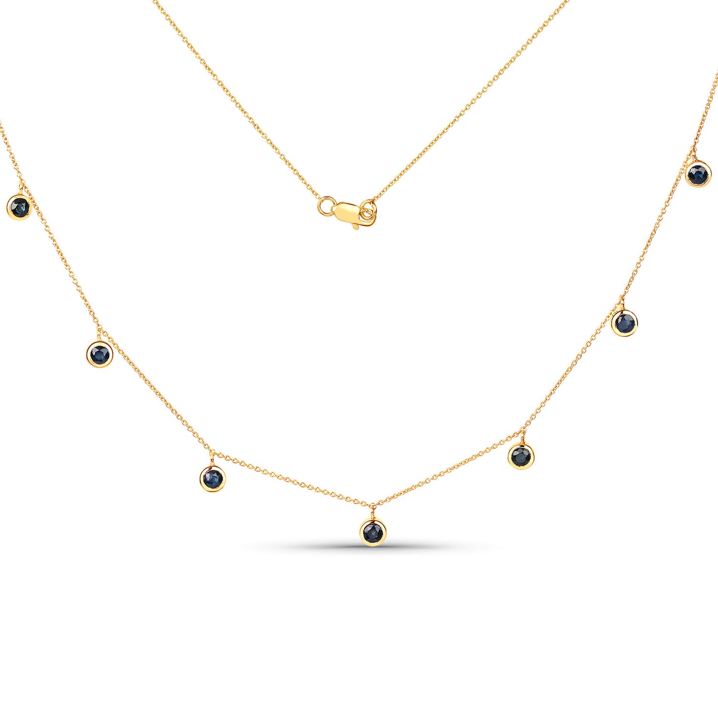 Blue Sapphire Round Necklace