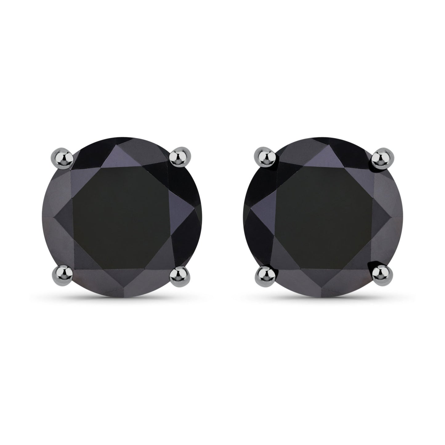 Black Diamond Round Earrings