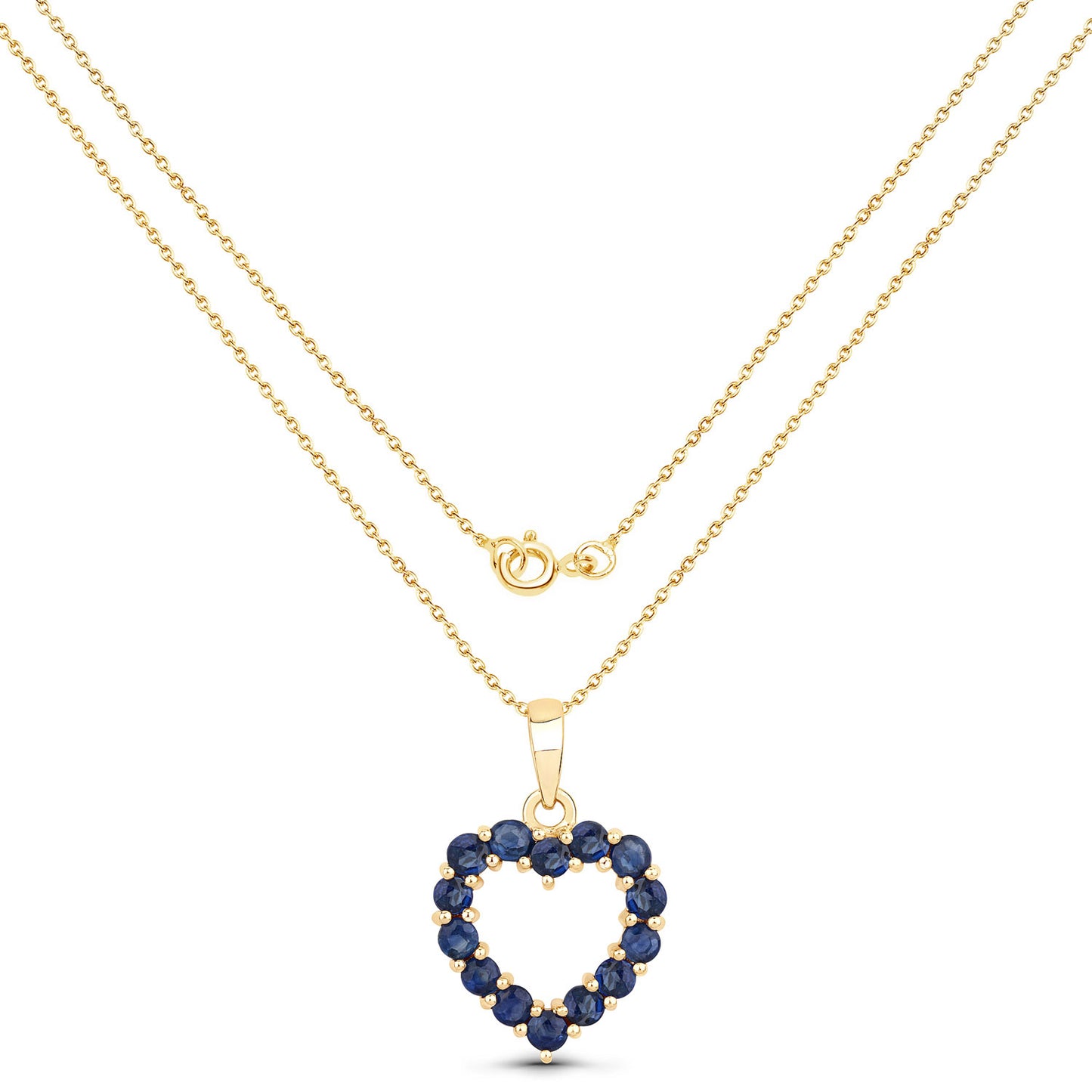 Blue Sapphire Heart Pendant