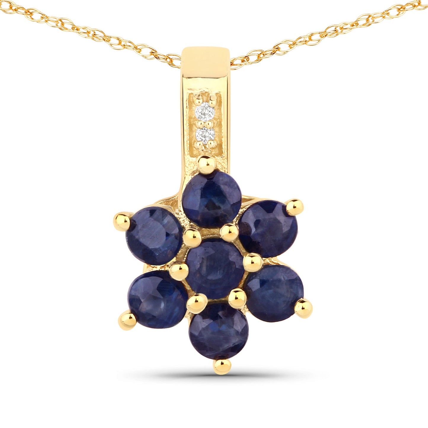 Blue Sapphire Round Pendant