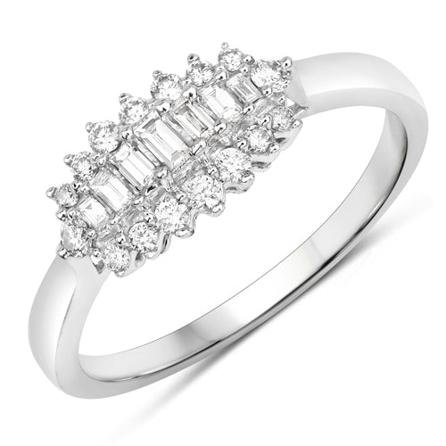 White Diamond & White Gold Ring