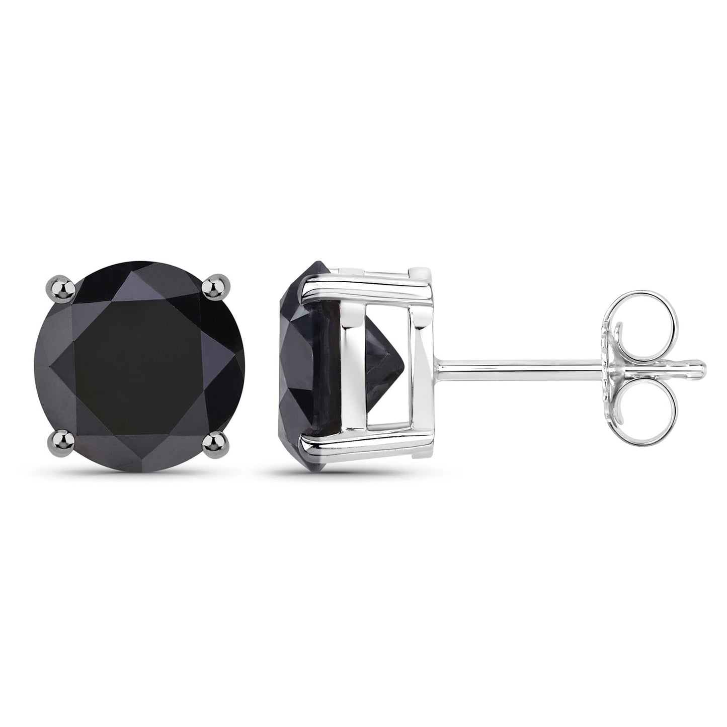 Black Diamond Round Earrings