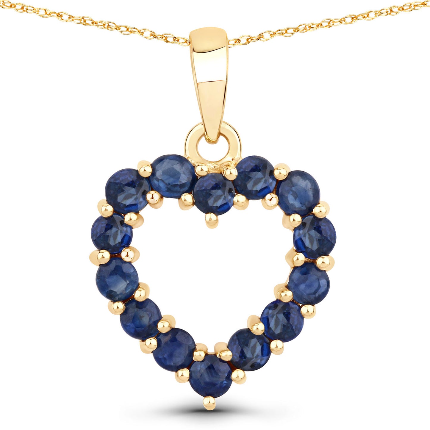 Blue Sapphire Heart Pendant