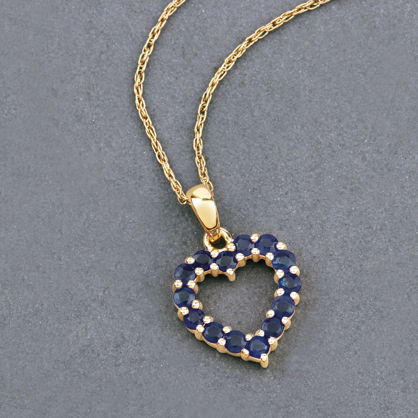 Blue Sapphire Heart Pendant