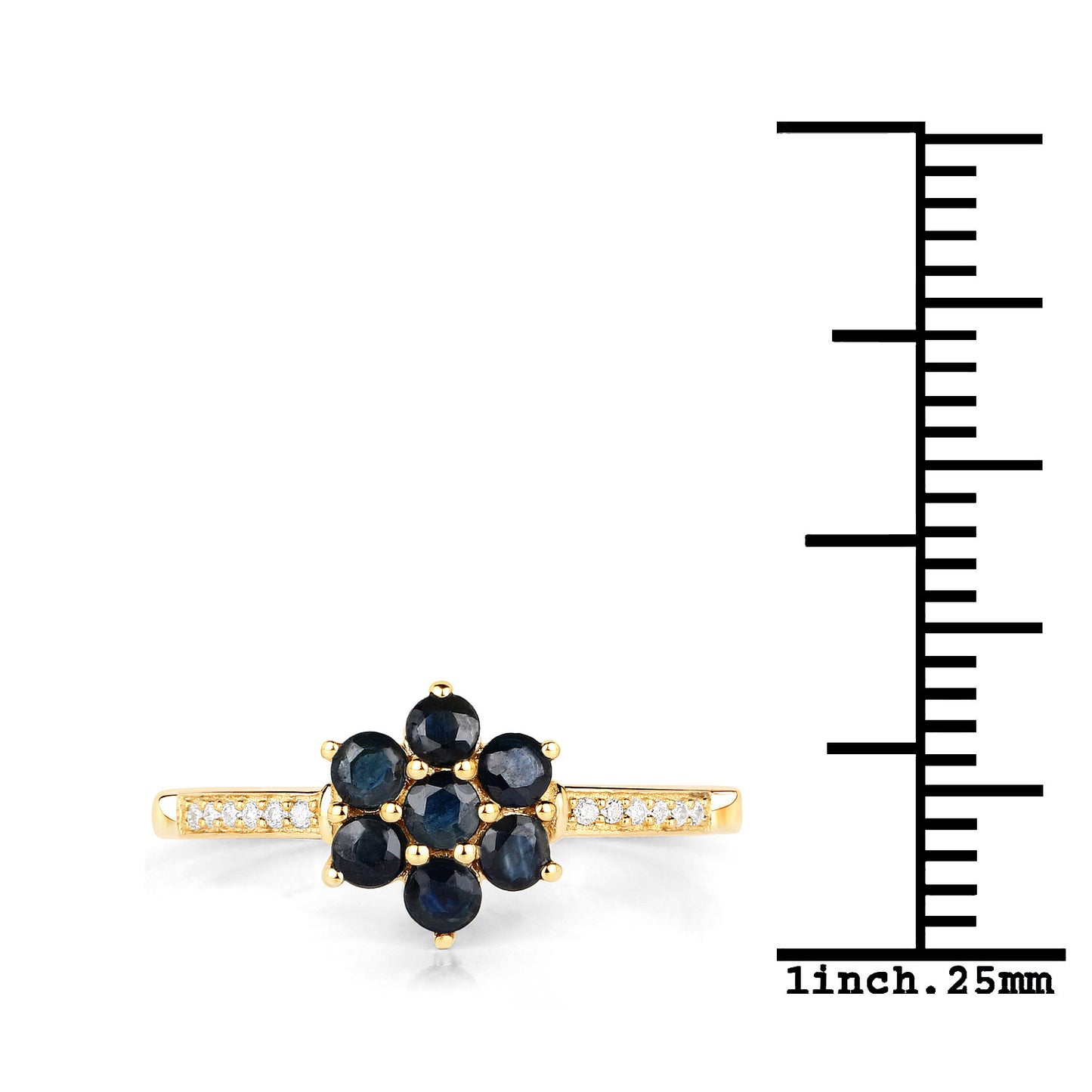 Blue Sapphire Flower Ring